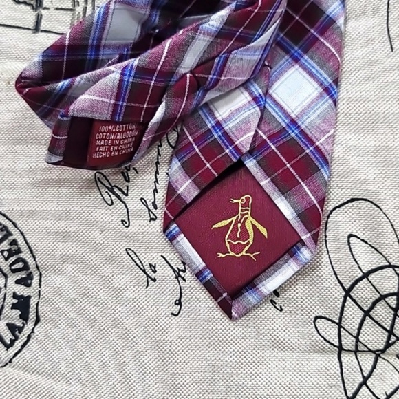 Original Penguin by Munsingwear skinny plaid tie - Picture 1 of 4